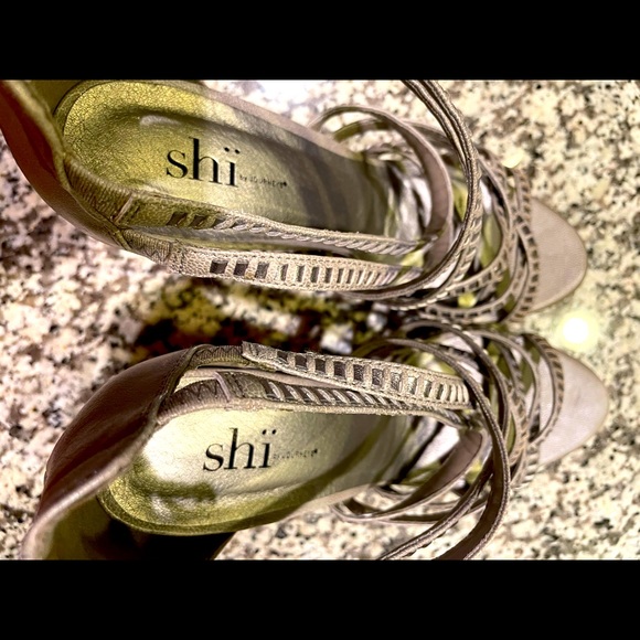 Tan w/Silver accents Strappy Sandal - Picture 5 of 10